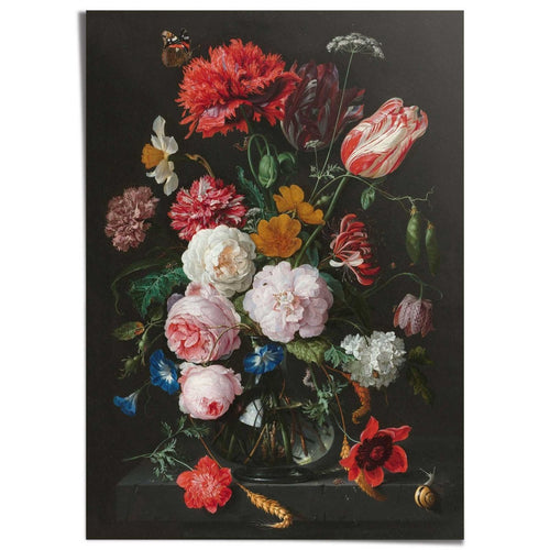 XXL Poster De Heem Stilleven met bloemen 140x100