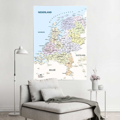 XXL Poster Kaart van Nederland 140x100 - Reinders