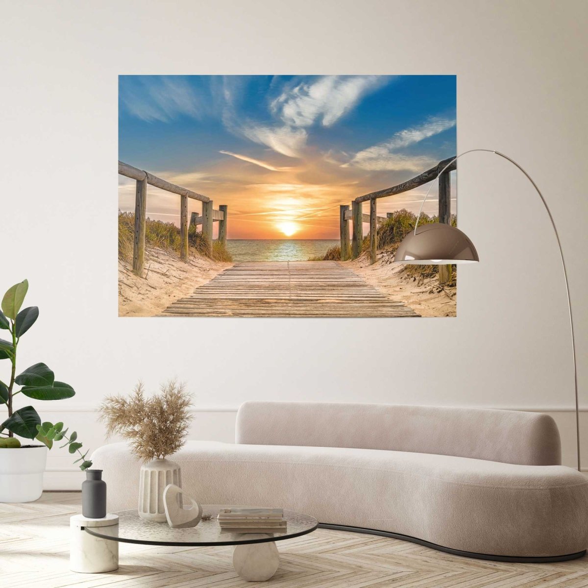 XXL Poster Zonsondergang aan het Strand 100x140 - Reinders